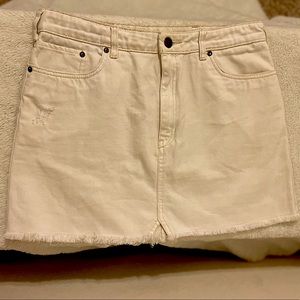 FREE PEOPLE JEAN SKIRT WHITE SIZE 12 PERFECT CONDITION